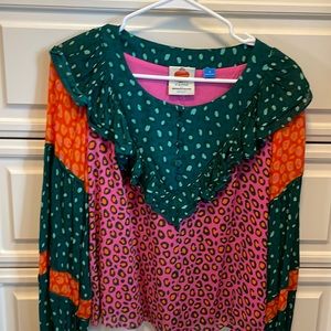 Farm Rio mixed leopard blouse Small